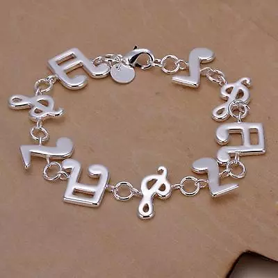 New Women Silver Cute Music Note Solid Women Lady Bracelet Bangle Jewelry H242 • $1.99