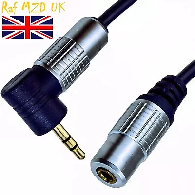 OFC 3.5mm Jack Extension Cable AUX Stereo Right Angle High Definition 50cm - 5m • £3.89