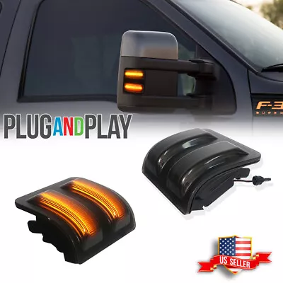 For Ford F250 F350 F450 F550 Smoked  Amber LED Side Mirror Marker Signal Lights • $19.99