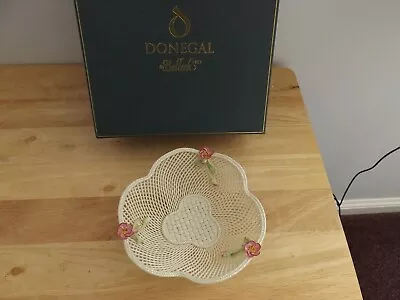 £18.99 • Buy Donegal Belleek Woven Basket With Flowers - Number 41 2004