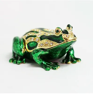 $13.99 • Buy Bejeweled Enameled Animal Trinket Box/Figurine With Rhinestones-Medium Frog/Toad