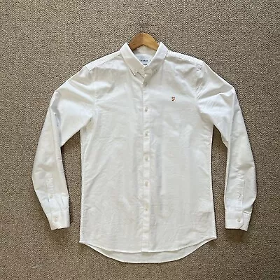 Men's Farah White Super Slim Fit Shirt - Size M RRP £65 • £17.99