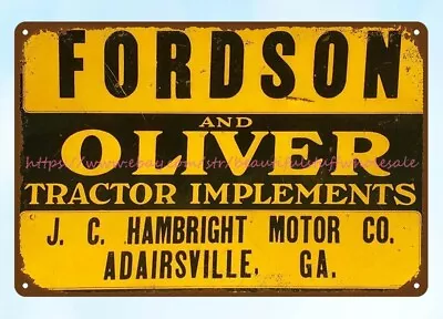 Modern Art Posters Fordson And Oliver Tractor Implements Metal Tin Sign • $18.89