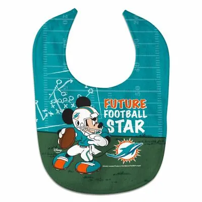 Miami Dolphins Mickey Mouse Baby Bib Disney Nfl Officially Licensed New • $13.49