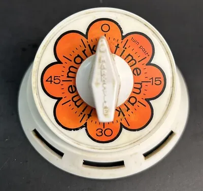 Vintage 60s Time Mark Daisy Orange Flower Retro Kitchen 1 Hr Timer WORKS GREAT • $19.95