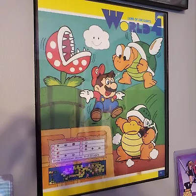 Framed Retro 1990 Super Mario Bros 3 Ad/poster Video Game Wall Art World 4 • $33