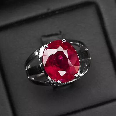 Gorgeous Vivid Red Ruby Oval 8.70Ct 925 Sterling Silver Rose Gold Rings Size 6.5 • $19.99