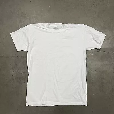 Vintage 90s Bill Blass Blank Single Stitch T Shirt White L Made In USA • $24.99