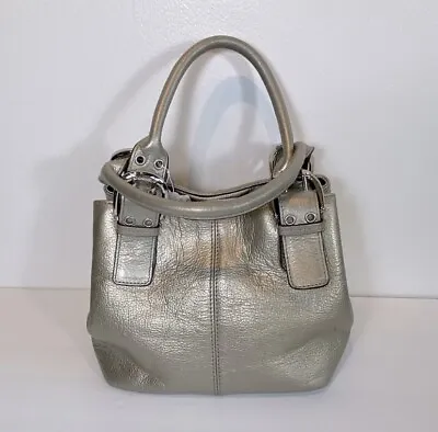 £26.67 • Buy Tignanello Genuine Leather Handbag Purse Bag Buckle Straps Color Champagne/gold