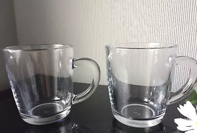 2x Large Clear Glasses Tea Coffee Mug Drink Cappuccino Cup Latte Mug Glass 300ml • £10