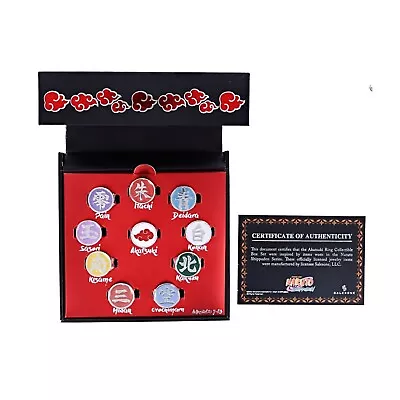 Naruto Shippuden Akatsuki Ten Clans Collectors Rings Set • £63