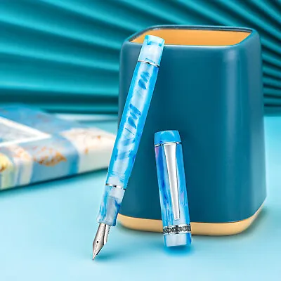 New Kaigelu 316A Sky Blue Acrylic Fountain Pen EF/F/M Nib Writing Pen Gift • $26.97