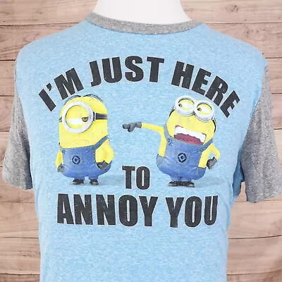 Minions I'm Just Here To Annoy You Funny Humor Cartoon T-shirt Sz L • $11