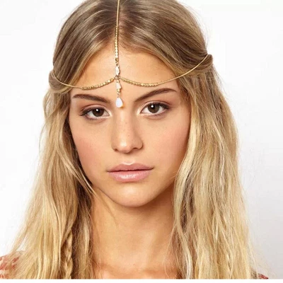 £6.94 • Buy Head Chain Women Fashion Metal Shell Jewelry Headband Head Piece Hair Band
