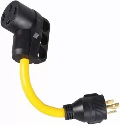 12  RV Power Cord Generator Adapter Locking 30A Male 3-Prong Plug To 50A Female • $13.99