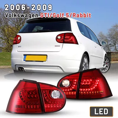 Pair LED Tail Light For 06-09 VW Golf 5 GTI Rabbit Brake Turning Lamp Chrome/Red • $160.99