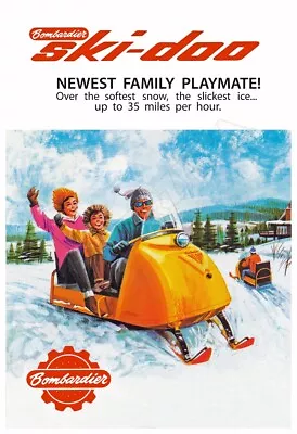 Ski-Doo Snowmobile - Vintage 1965 Advertising Poster • $19.95