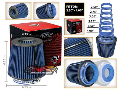 BLUE Universal Inlet Air Intake Cone Open Top Dry Replacement Filter For BMW • $26.99