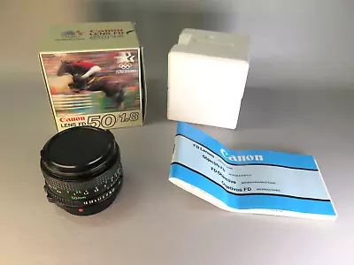 CANON FD 50mm F1.8 LENS (BOXED With Instructions) FWO Good Condition *FREE P&P* • £44.99