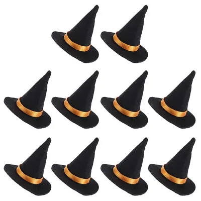 10Pcs Mini Witch Hat For Crafts DIY Hair Accessories Halloween Witch Hats Wine D • £7.94