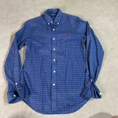 Ralph Lauren Shirt Mens Small S Slim Fit Blue Long Sleeve Button Up Casual • $34.90