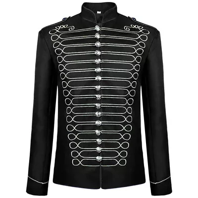 Drummer Marching Band Emo Punk Goth Rock Men's Military Jacket Parade Officer • $42.05