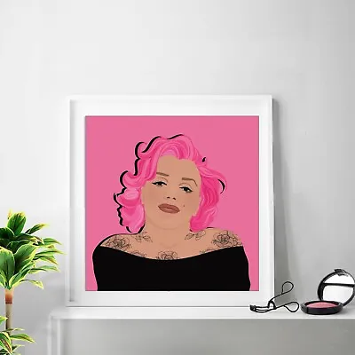 Marilyn Monroe Wall Art Illustration Pink Punk Picture Poster Pop Quote Tattoo • $10.74