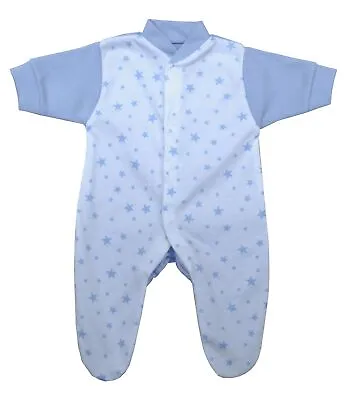 Babyprem Premature Early Baby Boy Clothes Sleepsuit Babygrow Blue Star 1.5-7.5lb • £6.99