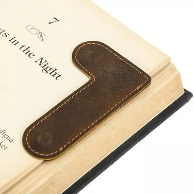 Contacts Family Retro Handmade Magnetic Genuine Leather Bookmark Book Clip Gift • $7.89