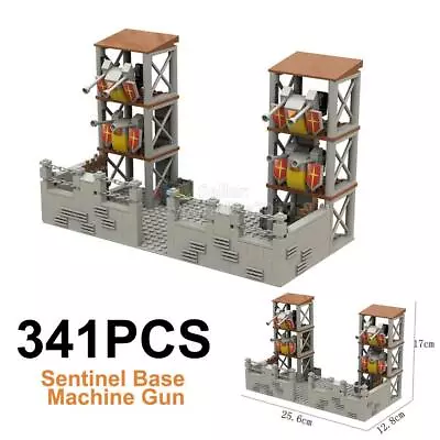 MOC Military Machine Gun Sentry Tower Army Scene Weapon Building Blocks Set • $41.93