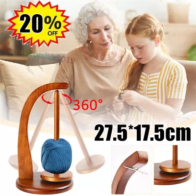 UK Wooden Yarn Holder Rotatable Wool Yarn Winder Knitting Accessories.Crocheting • £12.99