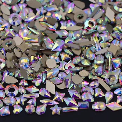 Nail Art Rhinestones AB Crystal Stones Flatback Strass Decoration Multi Shapes • $10.45