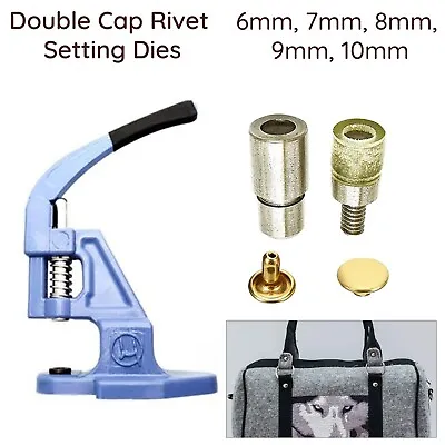 Two Piece Double Cap Rivets Setting Tool Die Set For Blue Hand Press Machine • £19.59