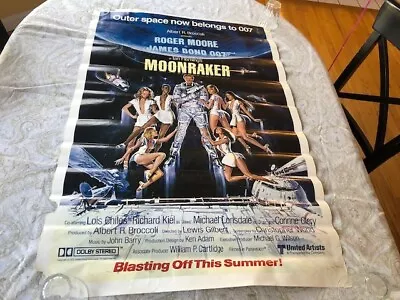 *COOL* JAMES BOND 007 MOONRAKER Original Movie Theater Poster 1979 - Roger Moore • $75