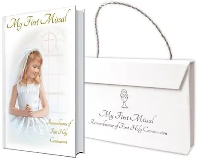 First Holy Communion Prayer Book & Carrier Bag Set Gift White Girl Order Mass • £17.99