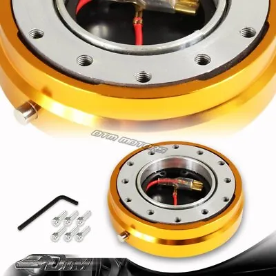 1  Gold 6-Hole Steering Wheel Short Quick Release Hub Adapter Kit Universal • $18.88