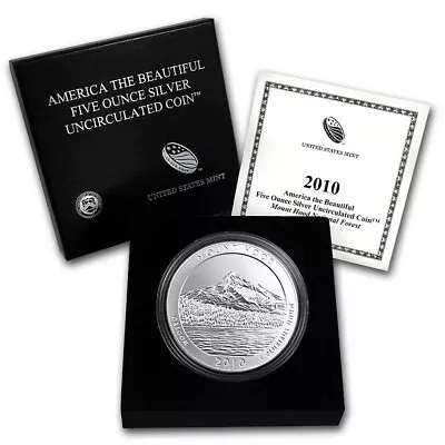 2010 Burnished .999 Silver 5 Troy Ounce Coin  ATB - MOUNT HOOD NATIONAL FOREST  • $249.99