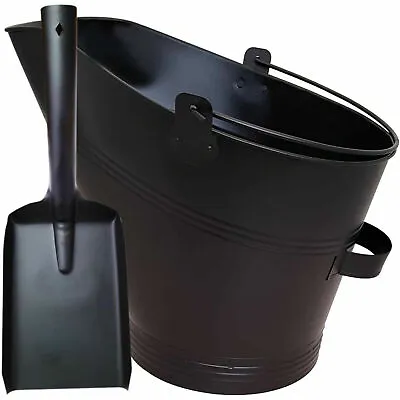 £13.99 • Buy Waterloo Style Traditional Black Fire Coal Bucket Shovel Fireplace Log Scuttle