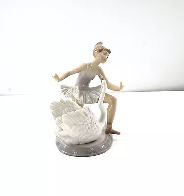 $300 • Buy Lladro Figurine #6205 Graceful Dance Ballerina & Swan In Box