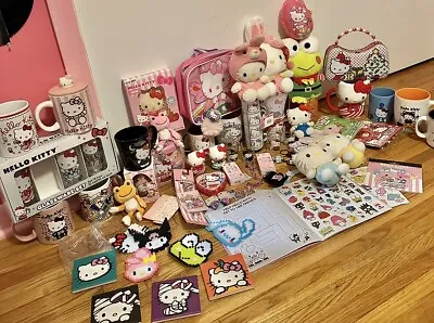 Huge Sanrio Hello Kitty Plush Mug Lot Keroppi Loungefly Wallet Keychains Kuromi • $150