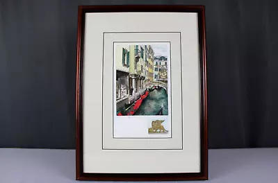 Debbie Hiner Hand Colored Etching  Afternoon In Venice  Signed Numbered Print • $49