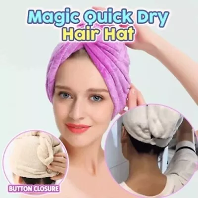 Hair Turban Towel Twist Wrap Microfibre 100% Quick Dry Cotton Head Bath Loop Cap • £3.99