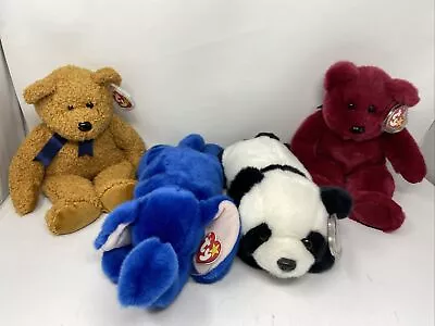 Vintage TY Buddy Lot Of 4 Plush Stuffed Animals Peanuts Peaking Fuzz Cranberry • $49.99