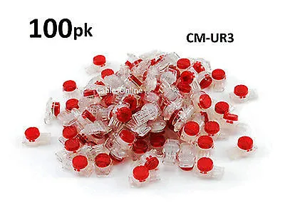 100-PACK Red 3-Wire IDC Connector Splices 19-25 AWG Wire CM-UR3 • $10.95