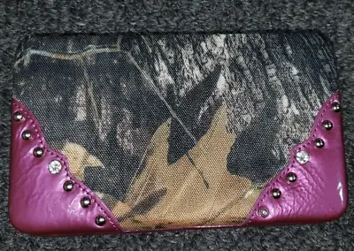 Mossy Oak Camo Ladies Clutch Wallet Purple Camouflage With Rhinestones NEW • $16.90