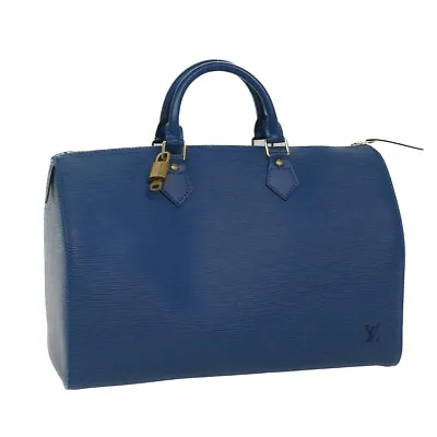 LOUIS VUITTON Epi Speedy 35 Hand Bag Toledo Blue M42995 LV Auth 51619 • $638.40