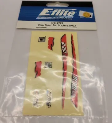 E-flite Decal Sheet Red Graphics BMCX Blade MCX Rc Helicopter EFLH2229 • $5.99