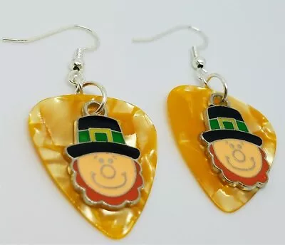 Leprechaun Charm Guitar Pick Earrings - Pick Your Color • $3