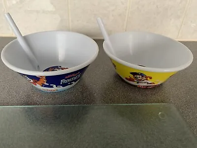 2 X VINTAGE KELLOGS SIP UP BOWLS -FROSTIES & COCO POPS • £12
