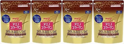 4 Gold Pack! Meiji PREMIUM Amino Collagen Powder 28days (196g) X 4 Refills! • $123.39